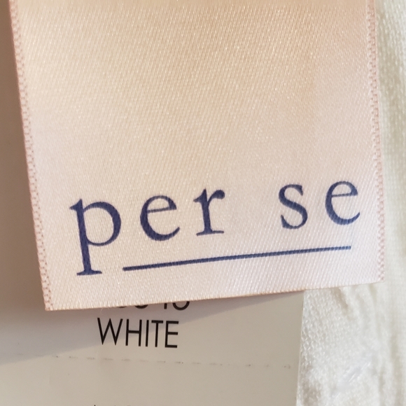 Per se White Lounge Pants Drawstring Elastic Waist Two Deep Pocket Woman Medium - Picture 11 of 12